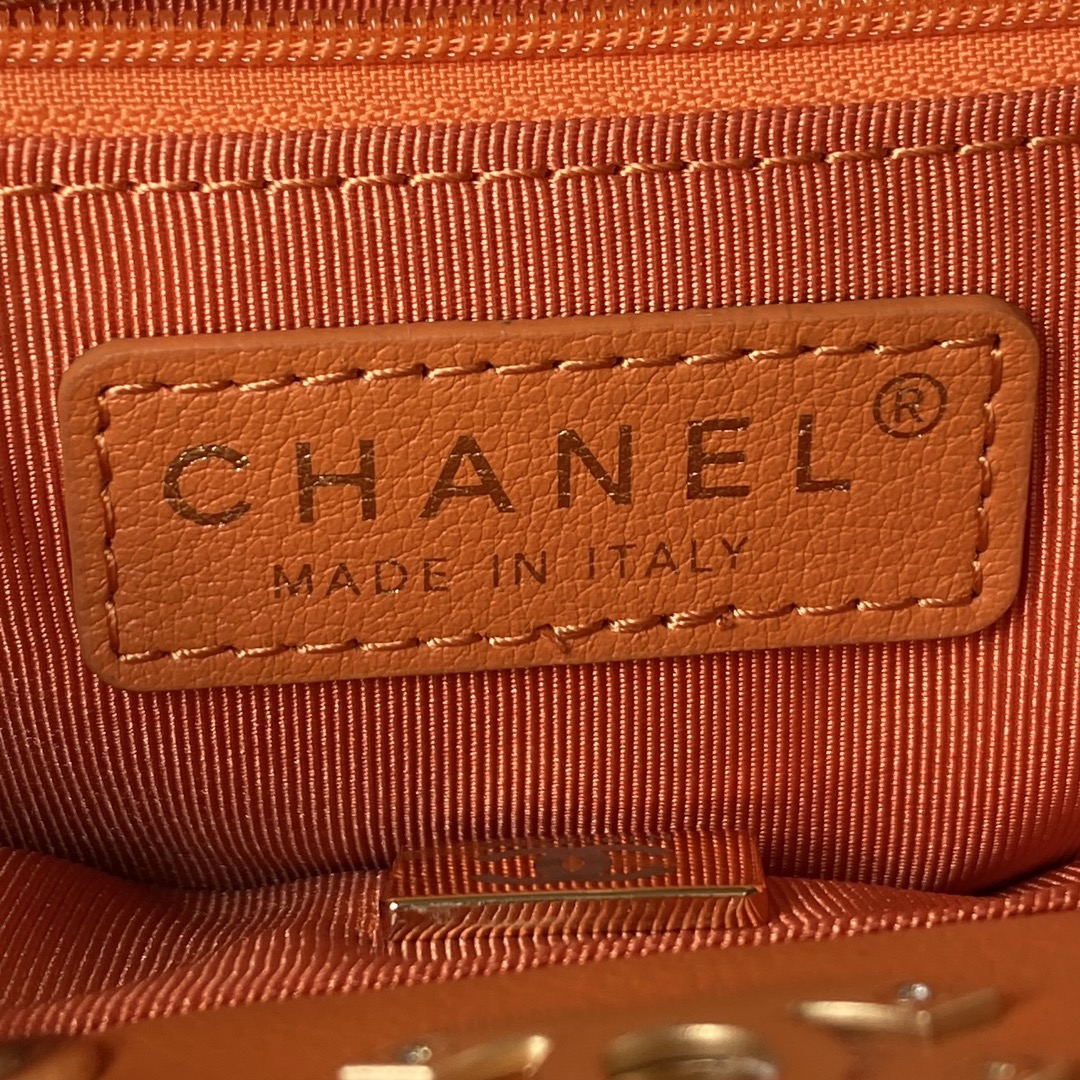 Bagsaaa Ch**el Small Backpack Orange AS3947 - 16.5 × 17 × 12 cm