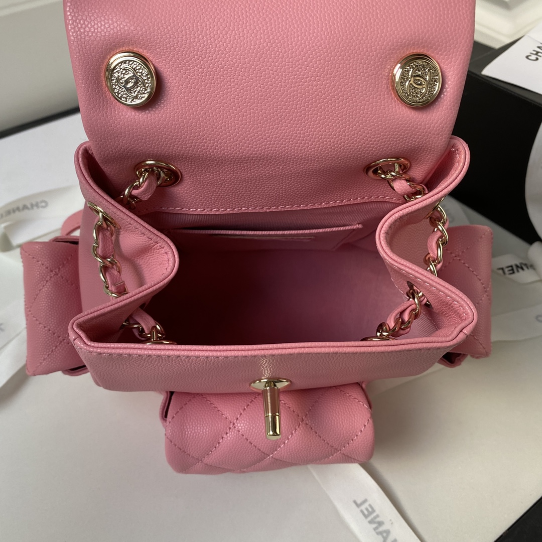 Bagsaaa Ch**el Small Backpack Black AS4399 - 19.5 × 18 × 10 cm