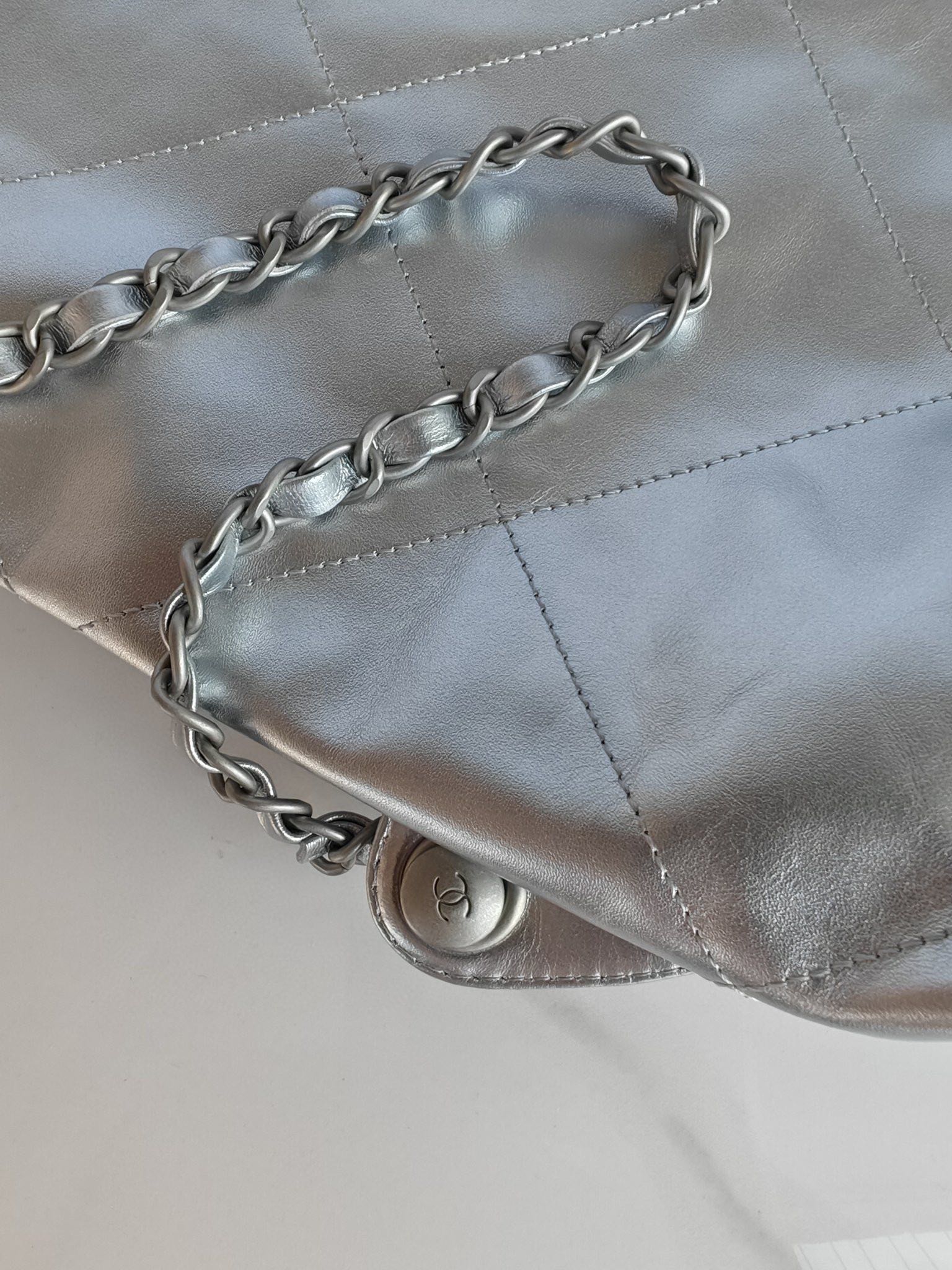 Bagsaaa Ch**el 22 Backpack Gray AS3859 - 34 × 29 × 8 cm