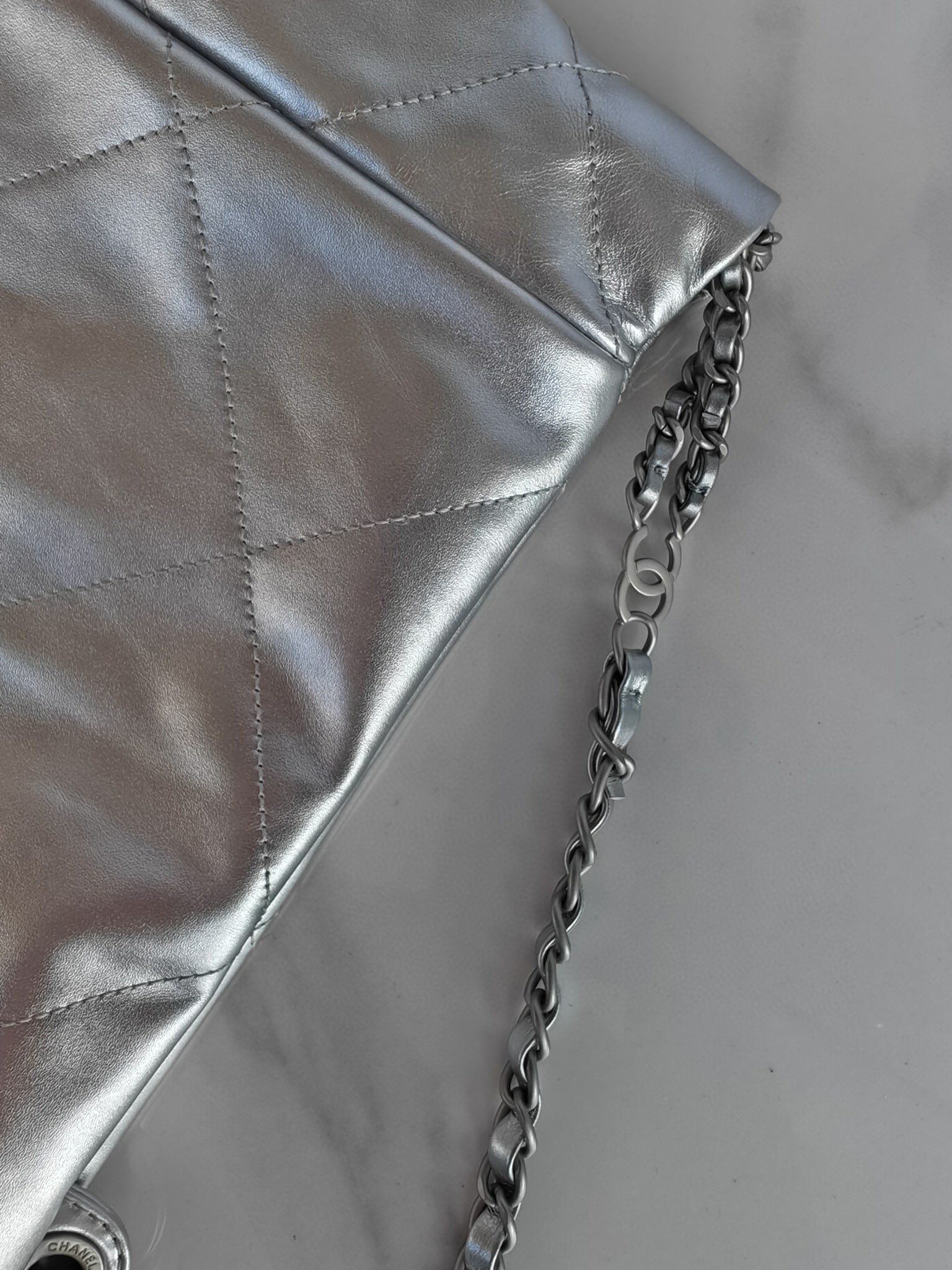 Bagsaaa Ch**el 22 Backpack Gray AS3859 - 34 × 29 × 8 cm