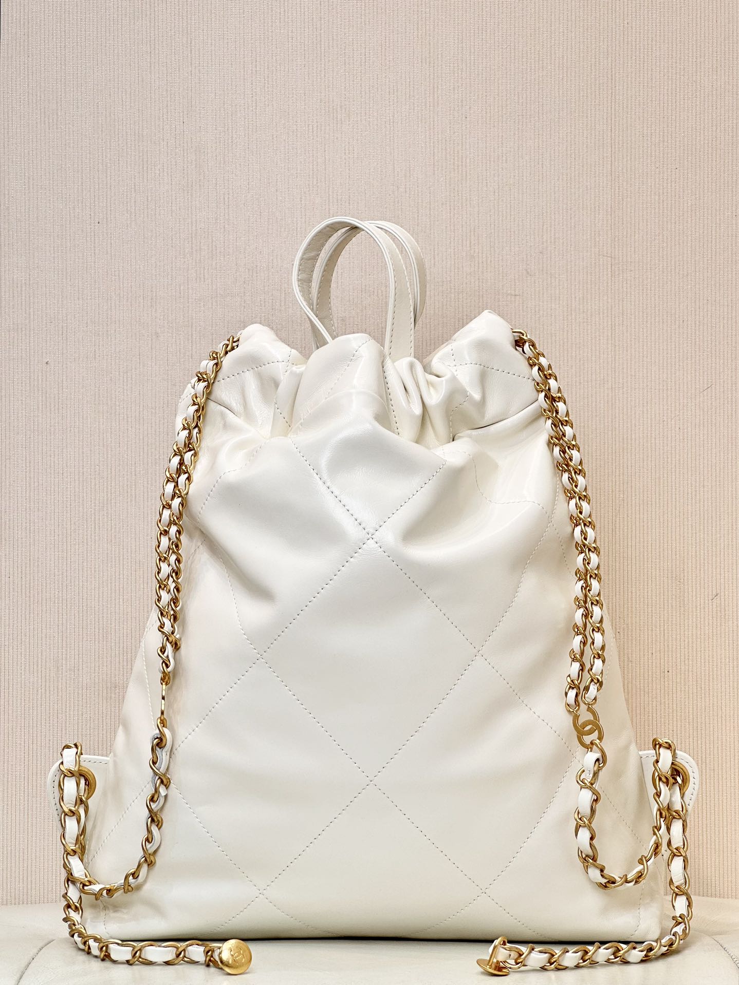 Bagsaaa Ch**el 22 Backpack White AS3859 - 34 × 29 × 8 cm