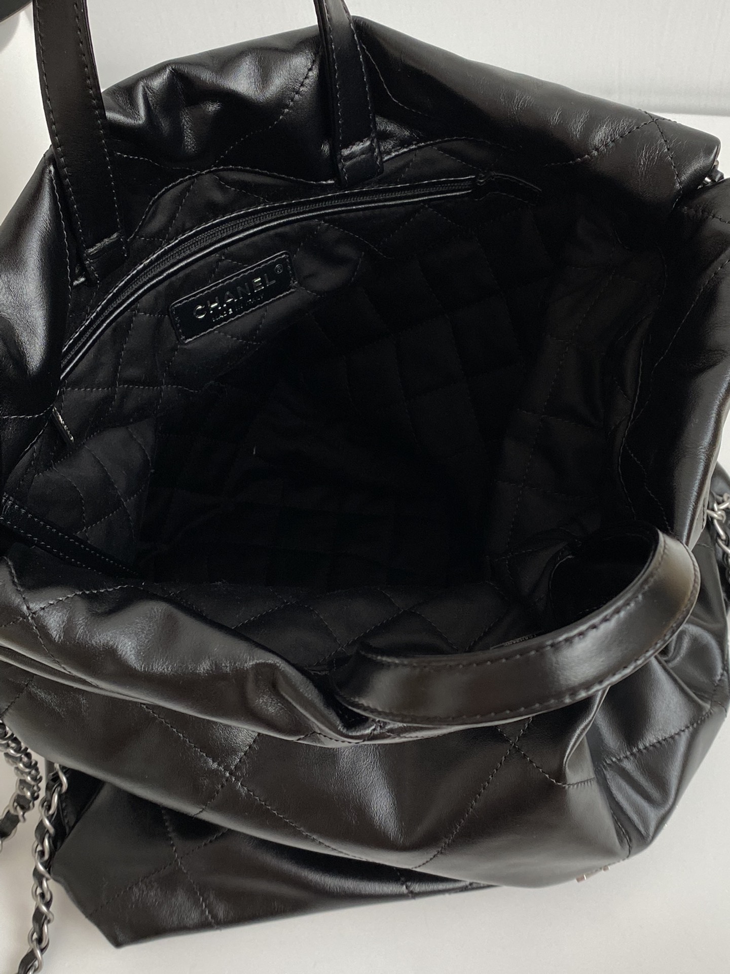 Bagsaaa Ch**el Large Backpack Ch**el 22 Black & Silver AS3313 - 51 × 40 × 9 cm