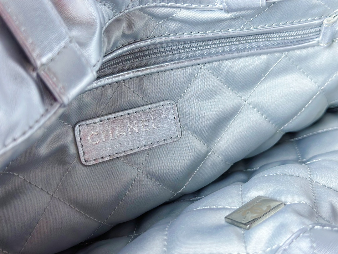 Bagsaaa Ch**el Large Backpack Ch**el 22 Silver AS3313 - 51 × 40 × 9 cm