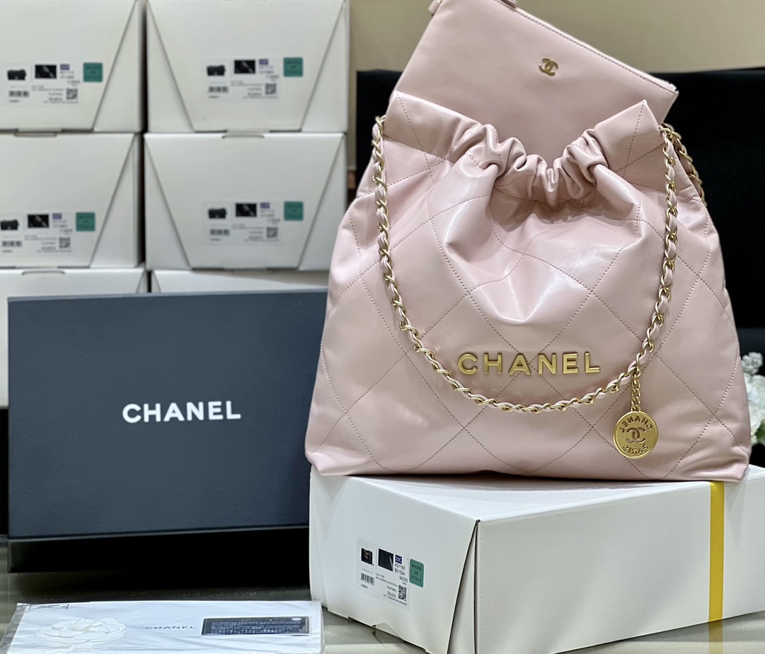 Bagsaaa Ch**el 22 Handbag Light Pink AS3261 - 39 × 42 × 8 cm