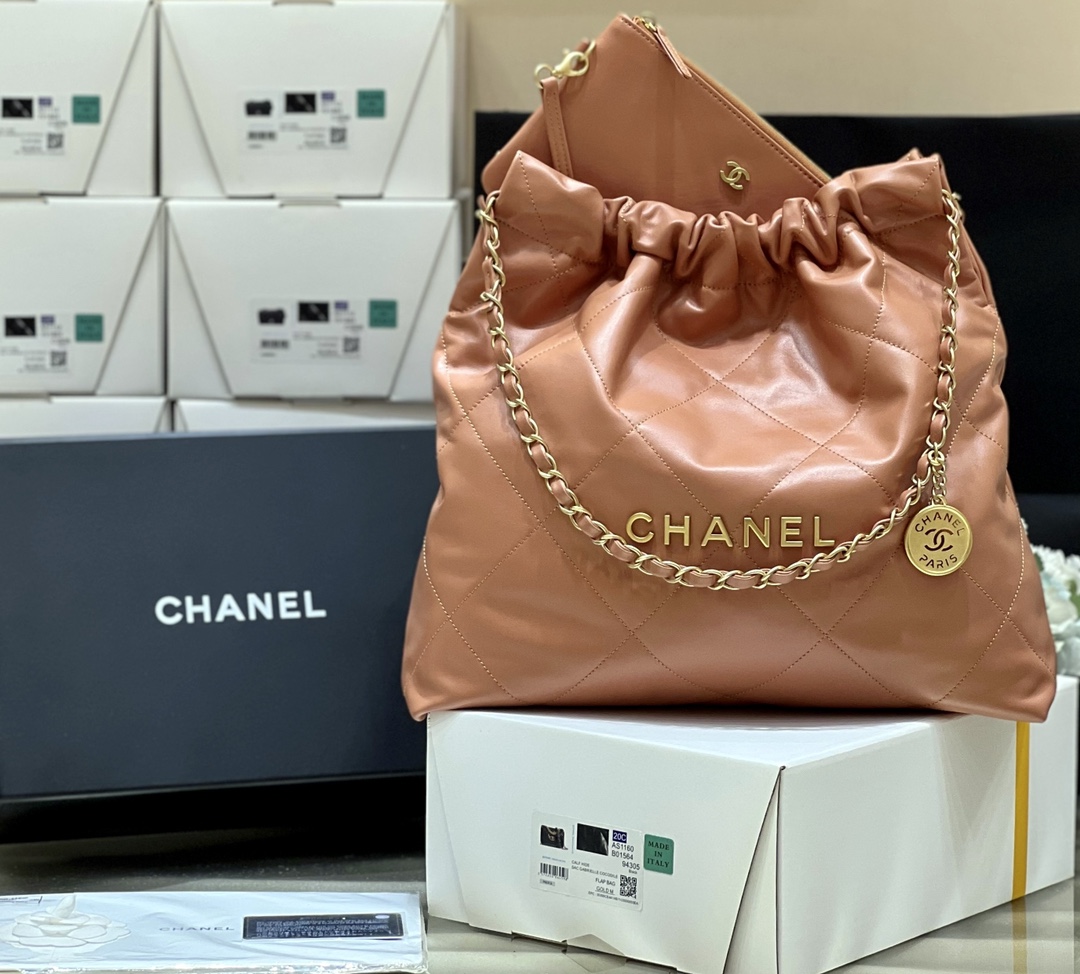 Bagsaaa Ch**el 22 Handbag Brown AS3261 - 39 × 42 × 8 cm