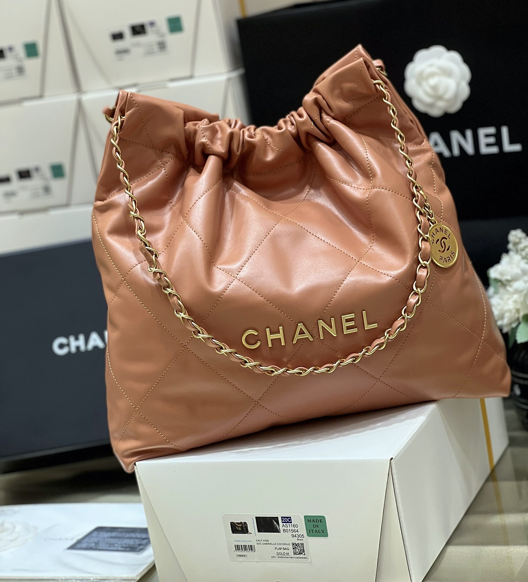 Bagsaaa Ch**el 22 Handbag Brown AS3261 - 39 × 42 × 8 cm