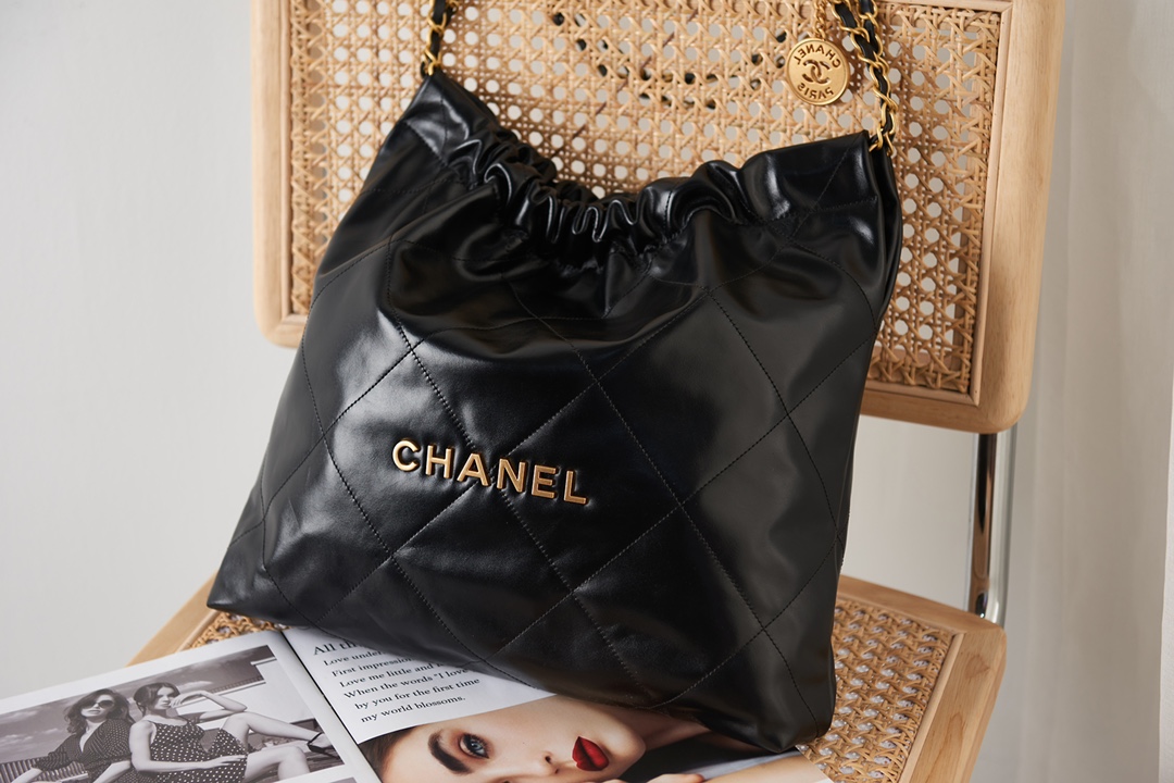 Bagsaaa Ch**el 22 Handbag Black AS3261 - 39×42×8 cm