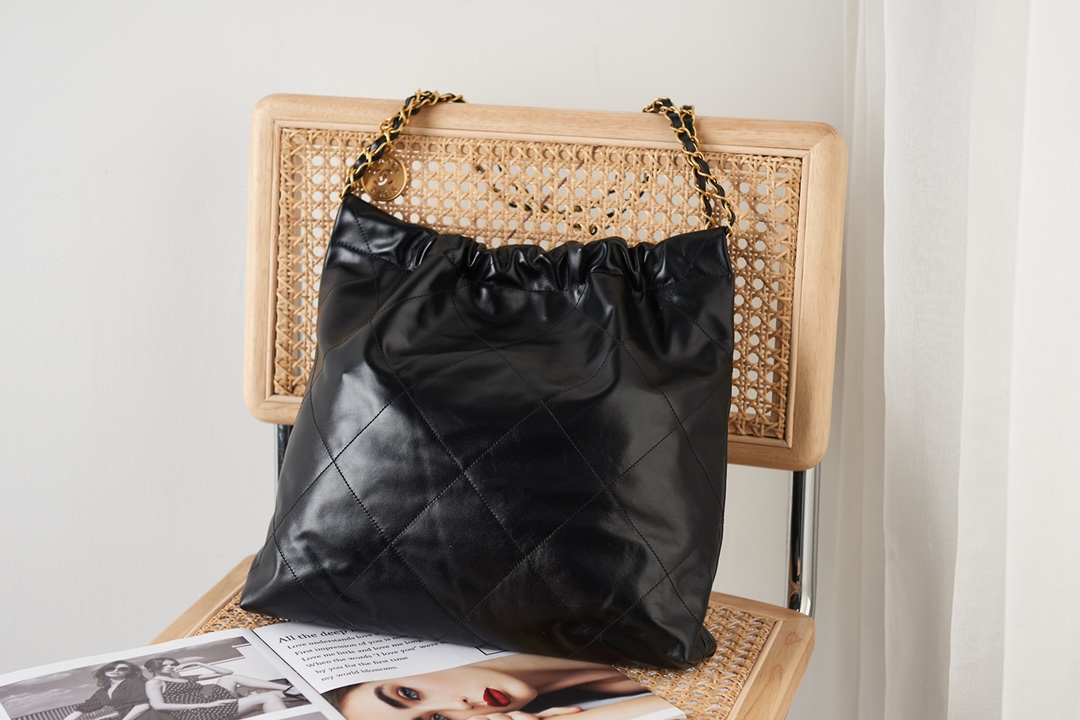 Bagsaaa Ch**el 22 Handbag Black AS3261 - 39×42×8 cm