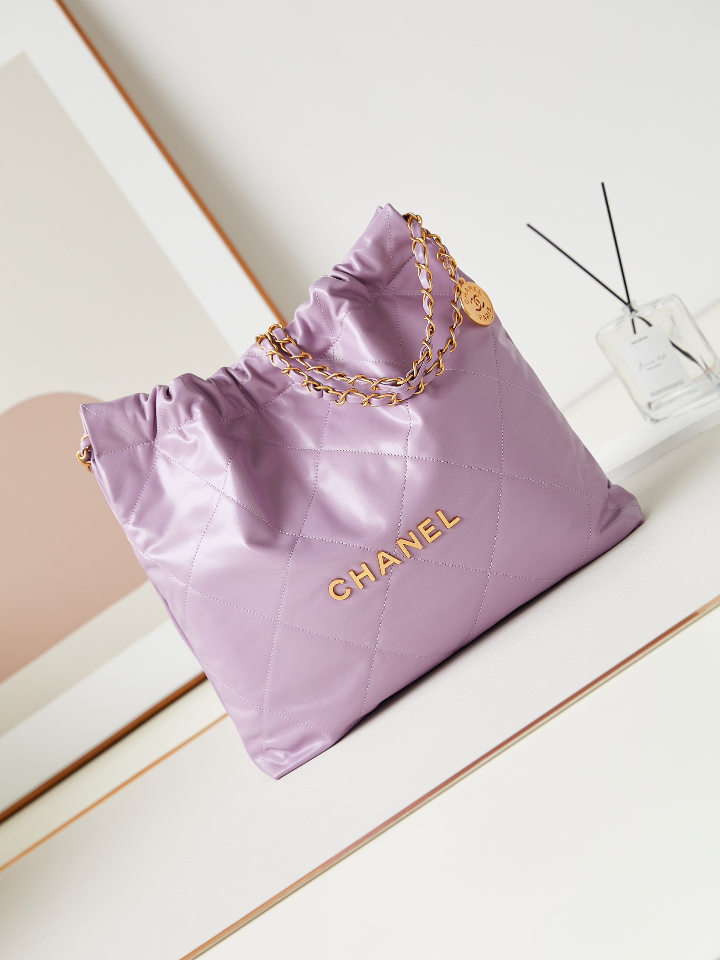 Bagsaaa Ch**el 22 Handbag Purple AS3261 - 39×42×8 cm