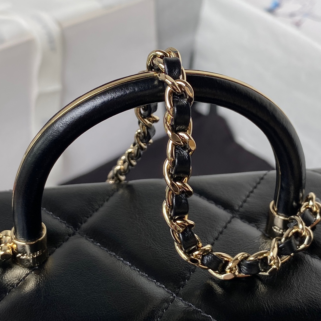 Bagsaaa Ch**el Mini Box Bag Black AS4469 - 10.5 × 17 × 8 cm