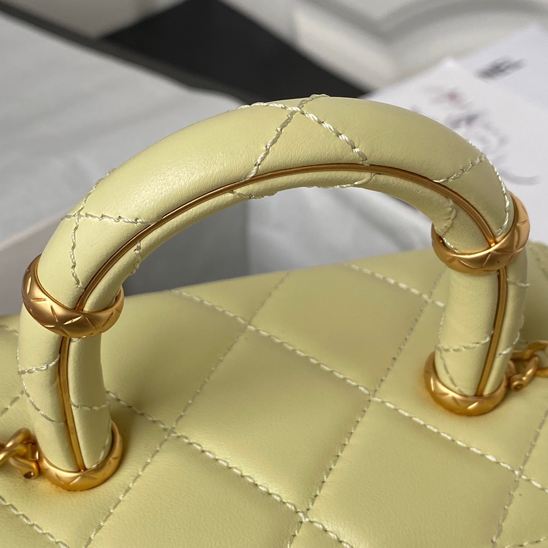 Bagsaaa Ch**el Small Vanity Case Yellow AS3973 - 12.5×15×8 cm