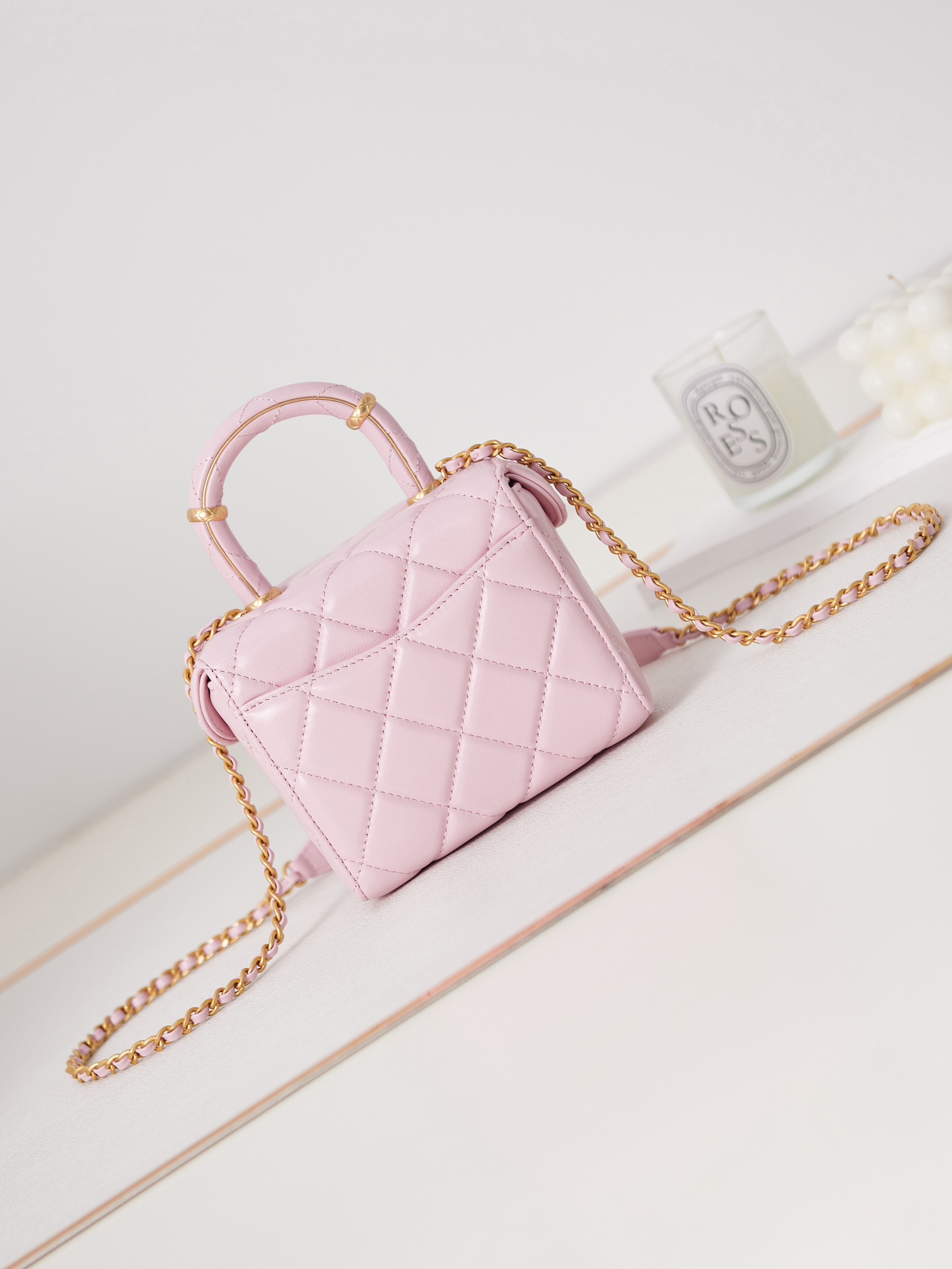 Bagsaaa Ch**el Small Vanity Case Pink AS3973 - 12.5×15×8 cm