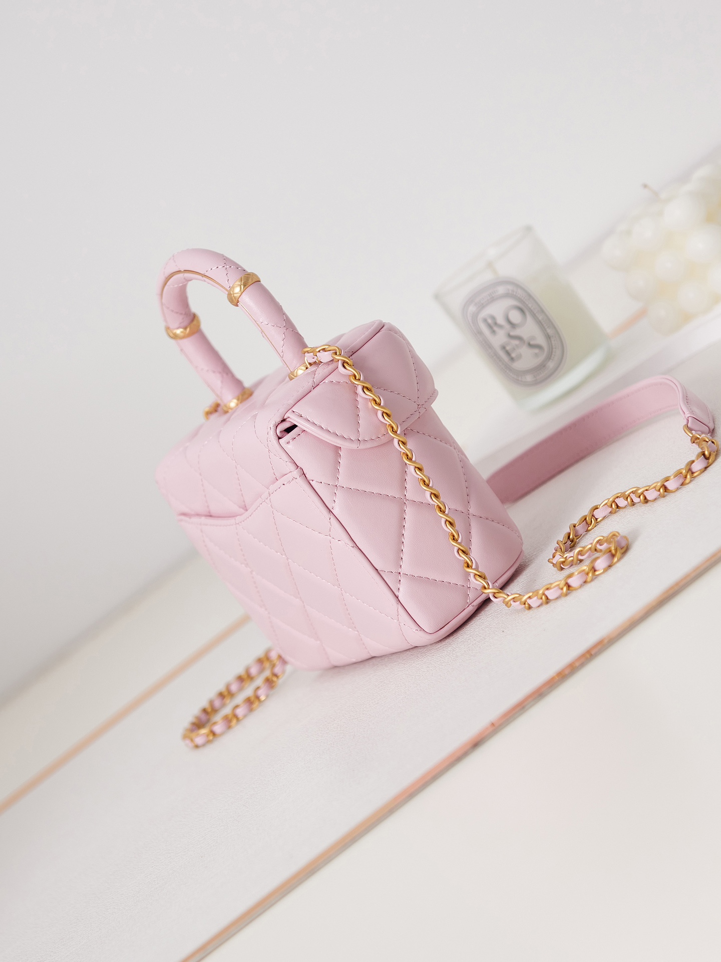 Bagsaaa Ch**el Small Vanity Case Pink AS3973 - 12.5×15×8 cm
