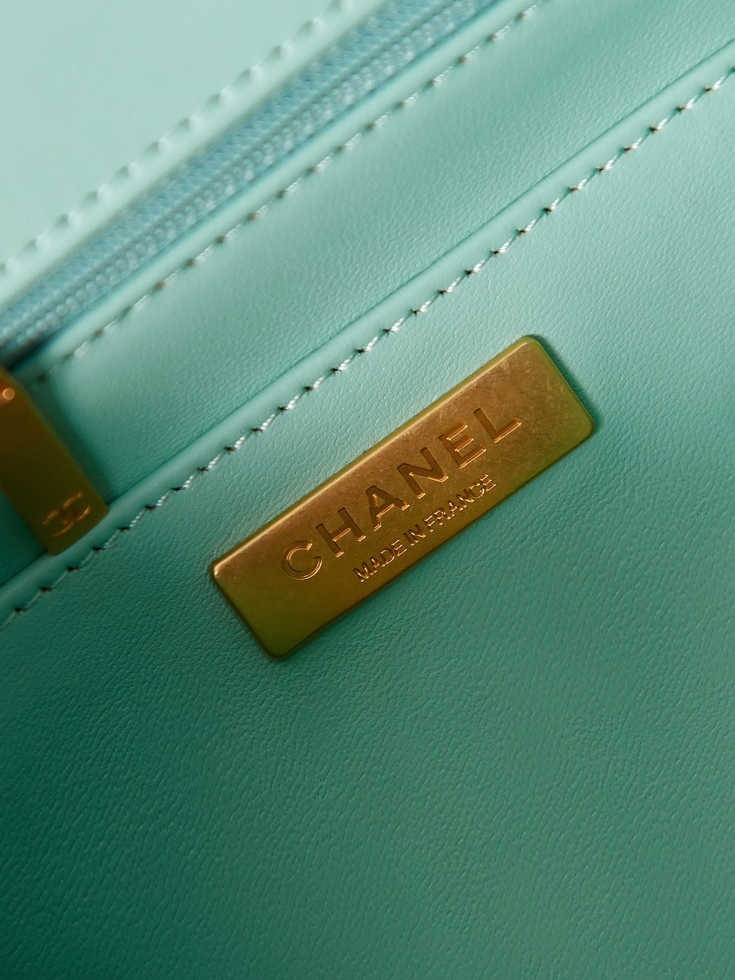 Bagsaaa Ch**el Mini Flap Bag With Top Handle Light Blue Tweed AS4035 - 15×15.5×7.5 cm