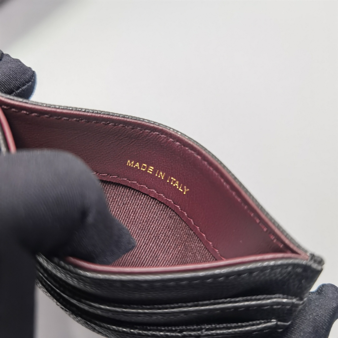 Bagsaaa Ch**el Classic Card Holder AP0213 Grained Calfskin Black - 7.5 × 11.2 × 0.5 cm