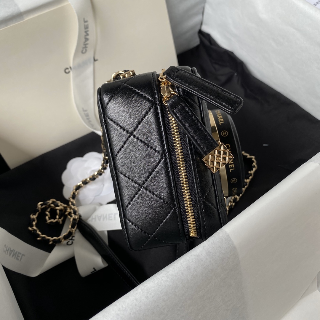 Bagsaaa Ch**el Camera Bag AS4817 Black - 11.5 × 16 × 6 cm