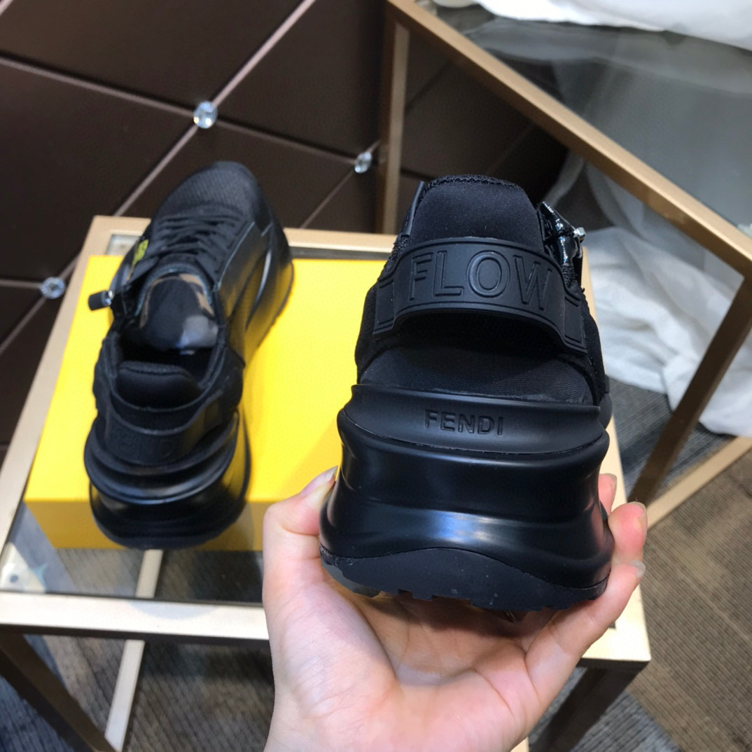 Bagsaaa F**di Flow Black Nylon Low Tops Sneakers