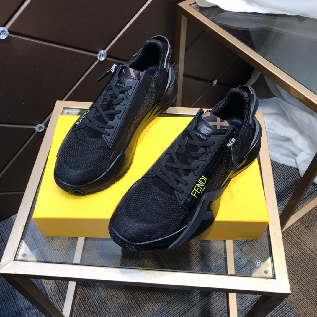 Bagsaaa F**di Flow Black Nylon Low Tops Sneakers