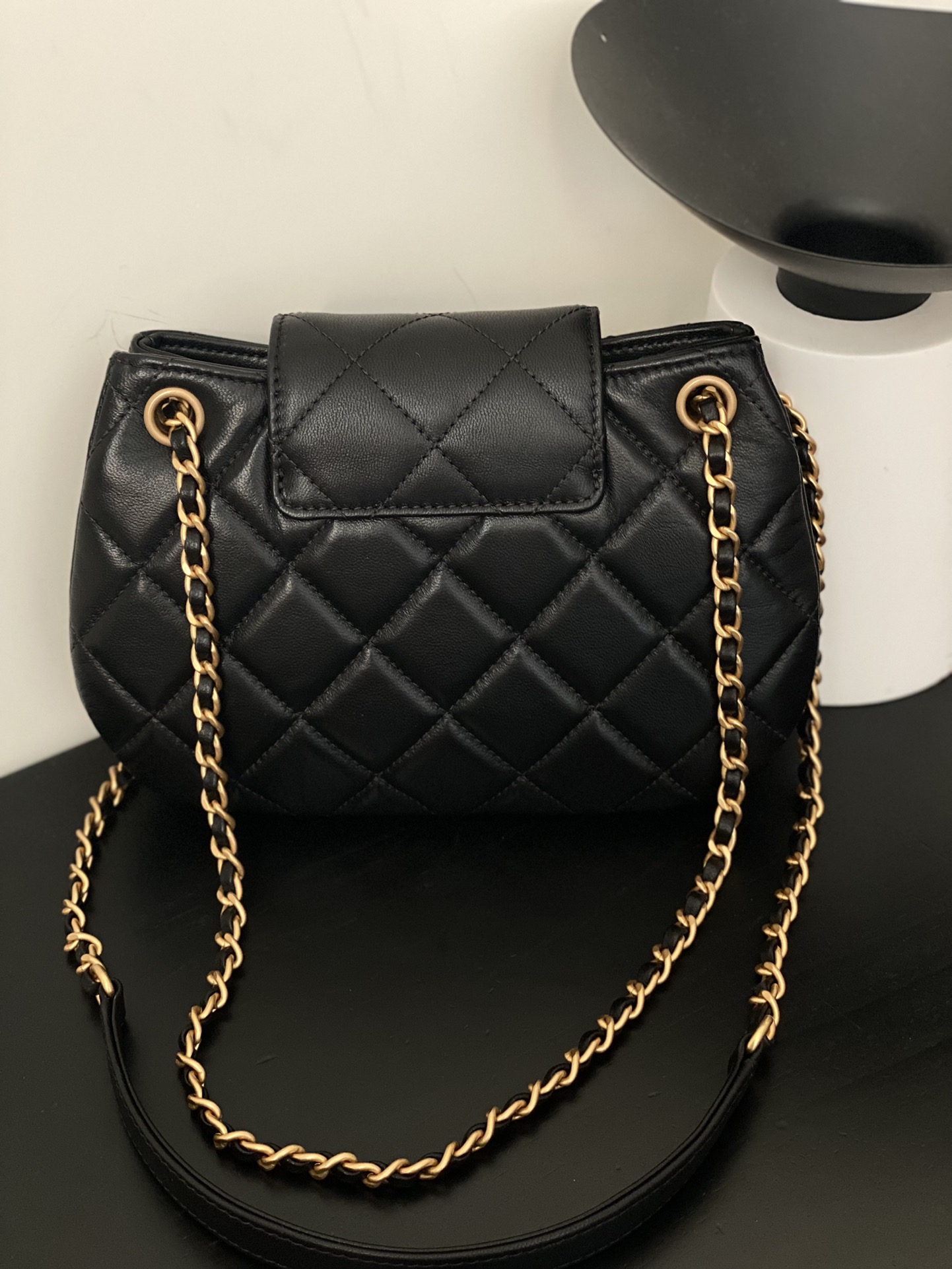 Bagsaaa Ch**el Small Messenger Bag AS4609 Black - 14 × 21 × 5 cm