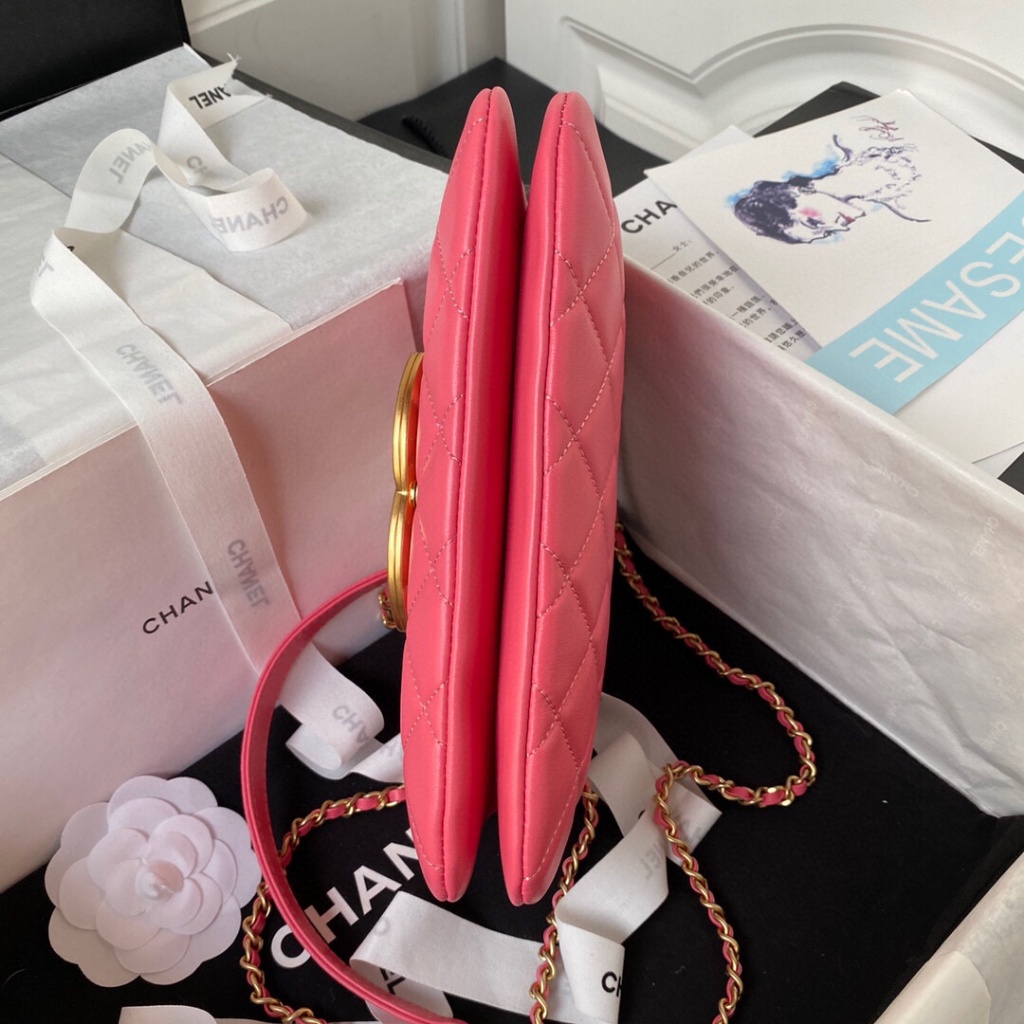 Bagsaaa Ch**el Baguette Bag AS4611 Pink - 11.5 × 24 × 4.5 cm