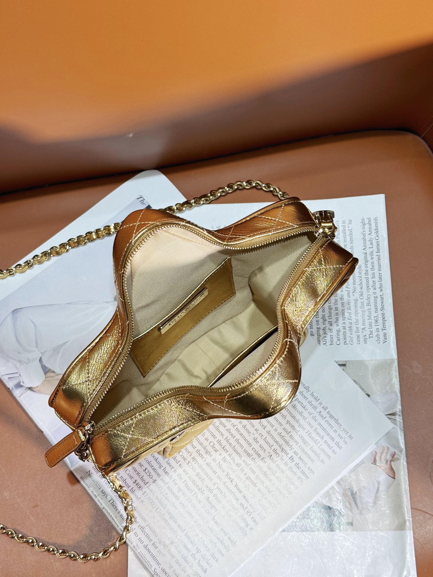 Bagsaaa Ch**el Star Handbag AS4579 Gold - 22.5 × 22.5 × 6 cm