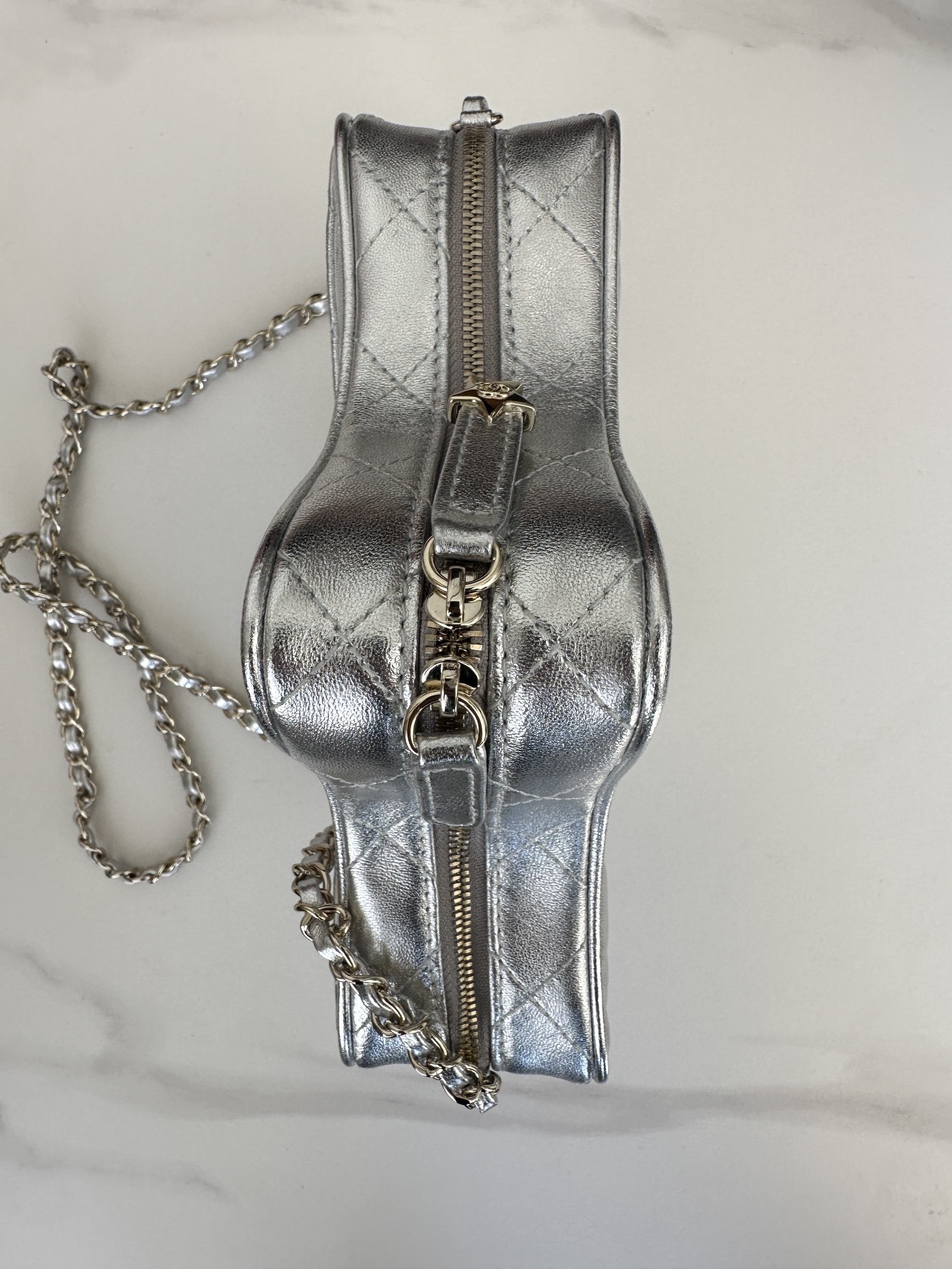 Bagsaaa Ch**el Star Handbag AS4579 Silver - 22.5 × 22.5 × 6 cm