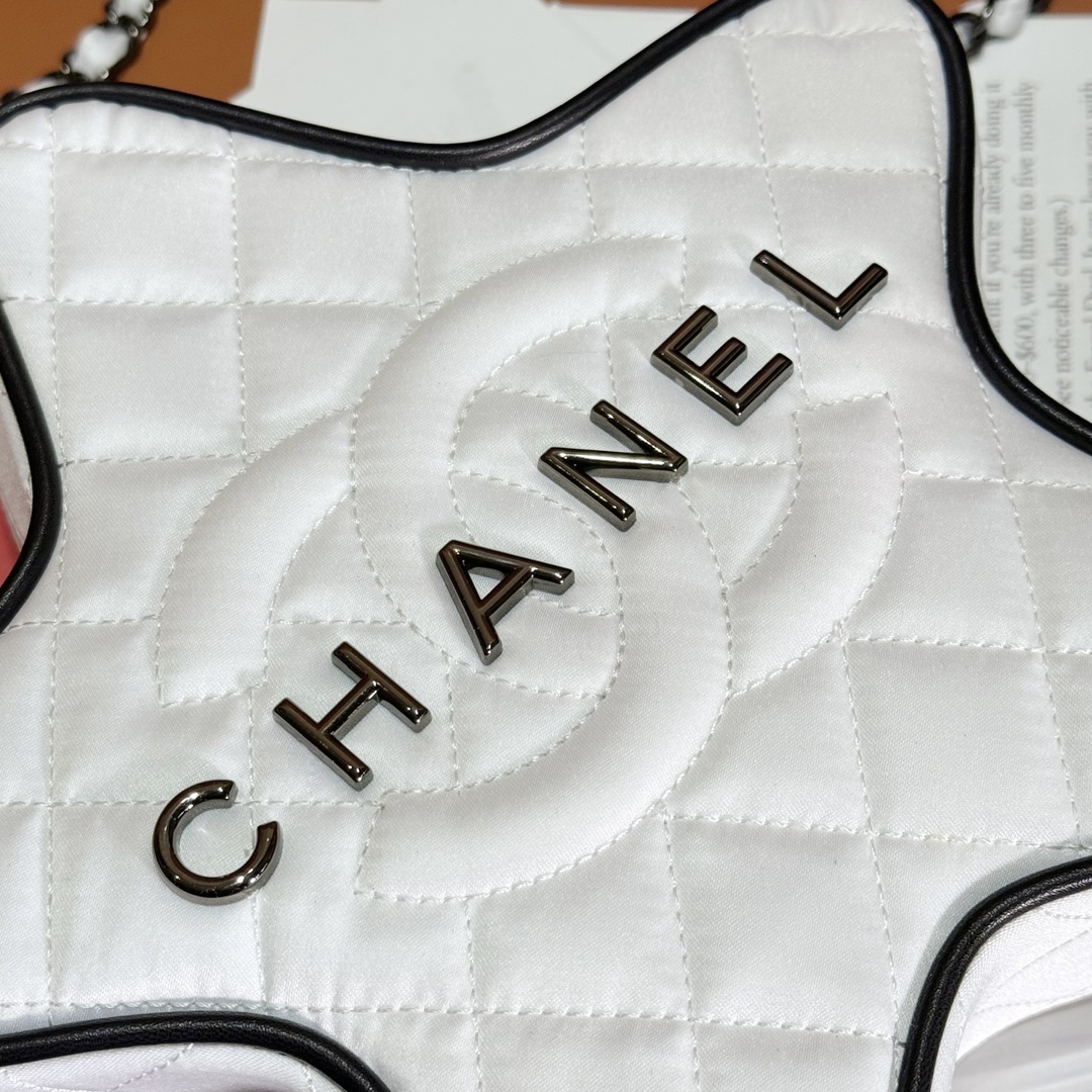 Bagsaaa Ch**el Star Handbag AS4579 White - 22.5 × 22.5 × 6 cm