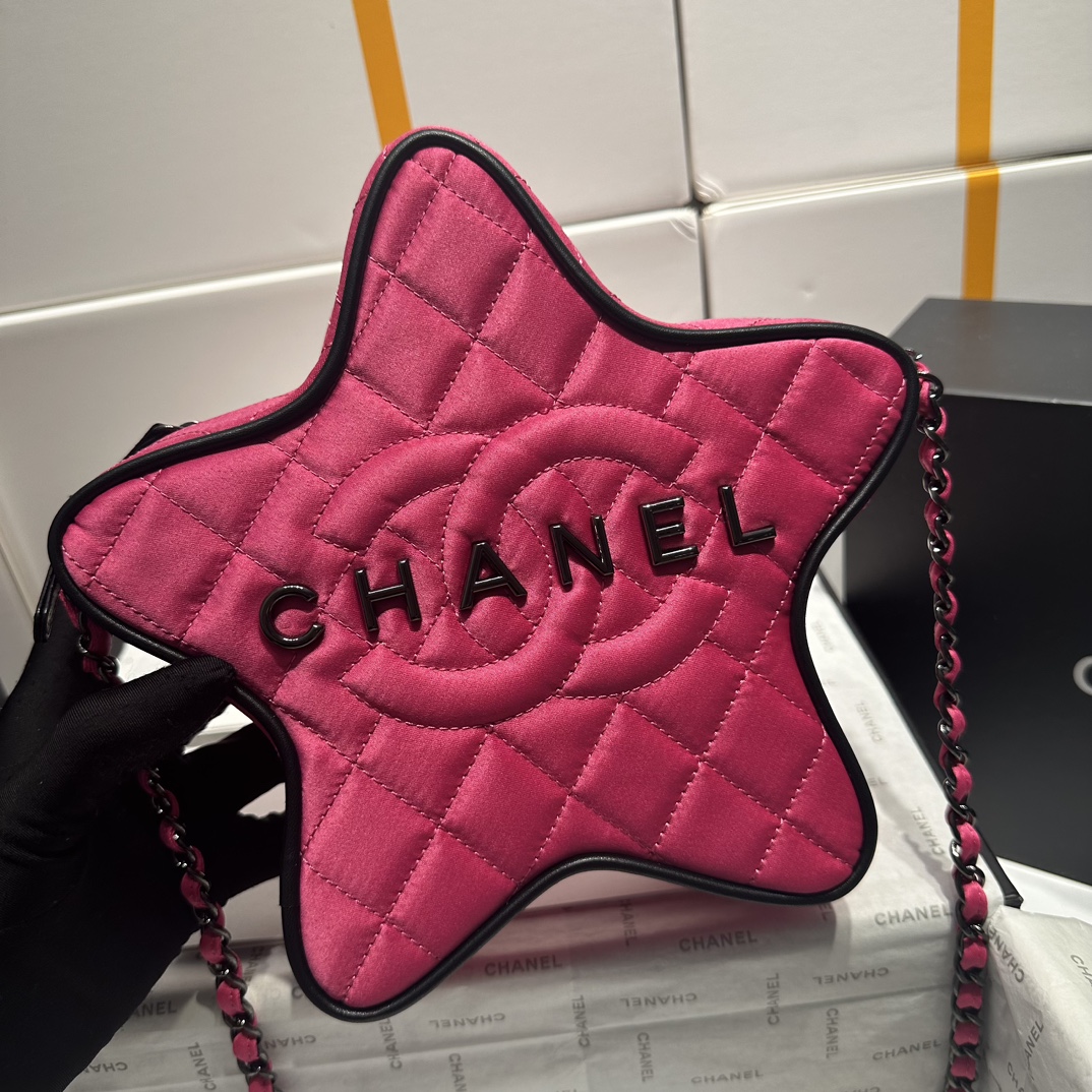 Bagsaaa Ch**el Star Handbag AS4579 Pink - 22.5 × 22.5 × 6 cm
