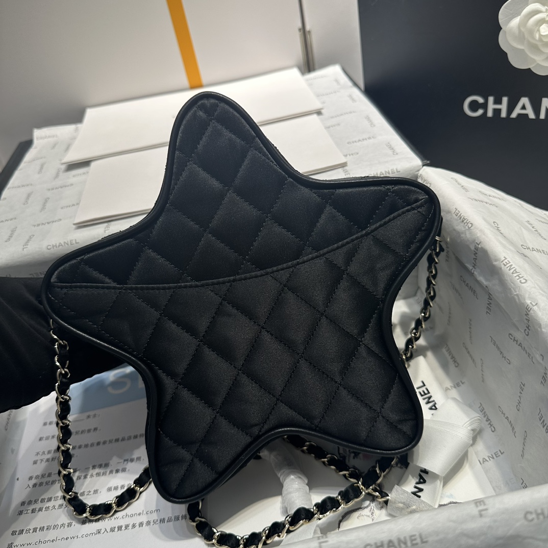 Bagsaaa Ch**el Star Handbag AS4579 Black - 22.5 × 22.5 × 6 cm