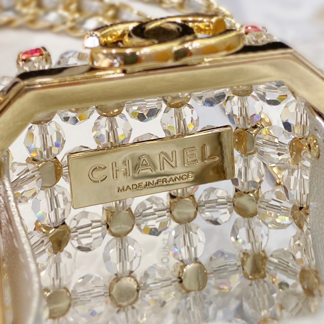 Bagsaaa Ch**el Mini Evening Bag Transparent & Multicolor AS3769 - 8×7×7 cm