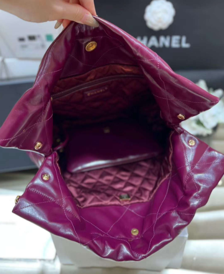 Bagsaaa Ch**el 22 Handbag Burgundy Pink AS3261 - 39 × 42 × 8 cm