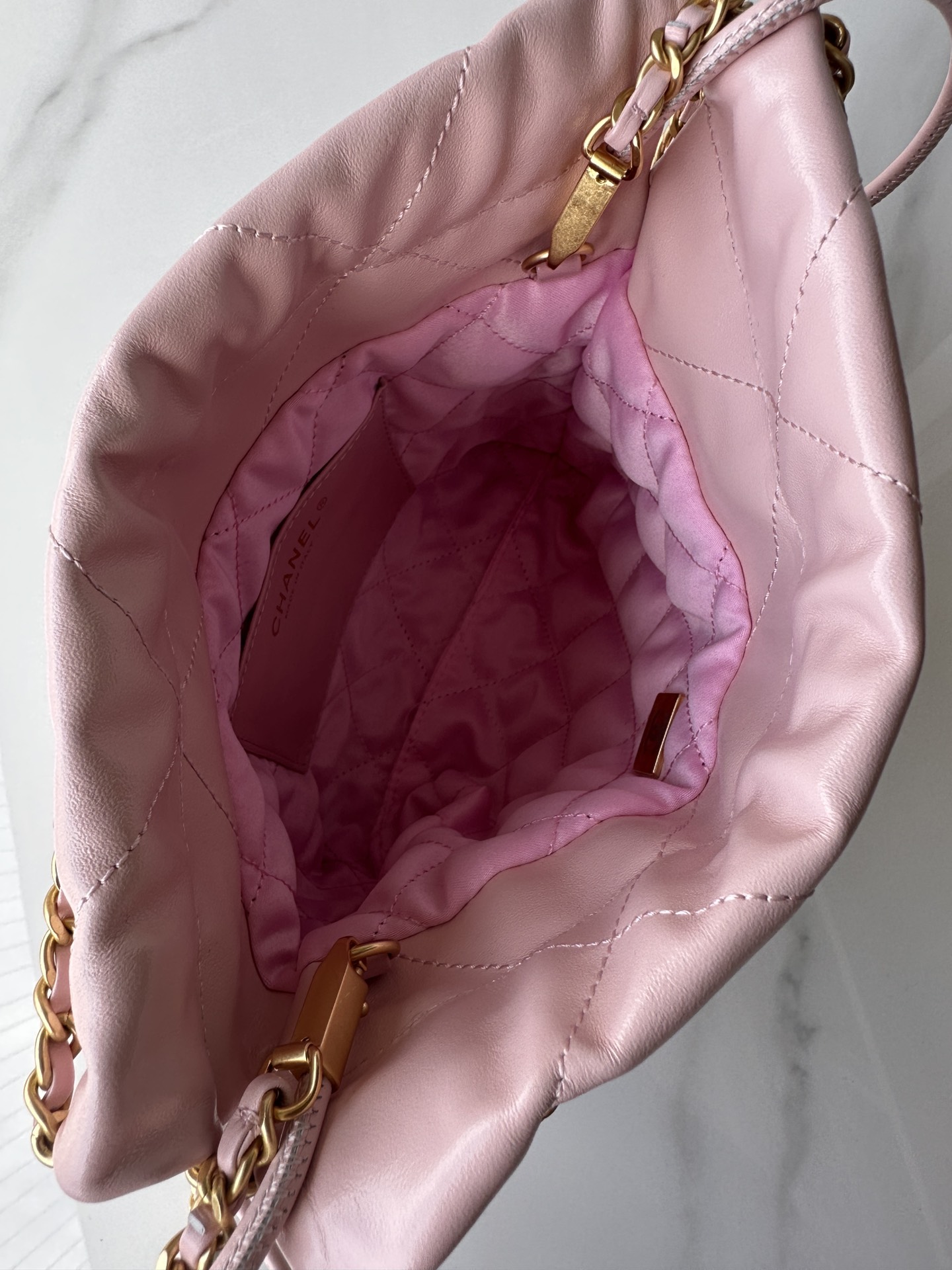 Bagsaaa Ch**el 22 Mini Handbag Light Pink & Light Purple AS3980 - 20 × 19 × 6 cm