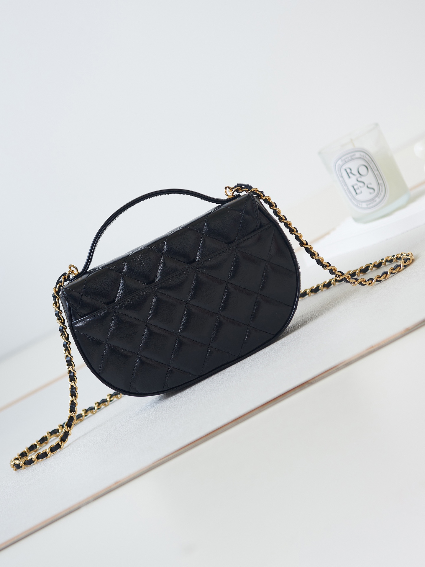 Bagsaaa Ch**el Phone Holder with Chain AP3367 Black - 19×11×3.5cm