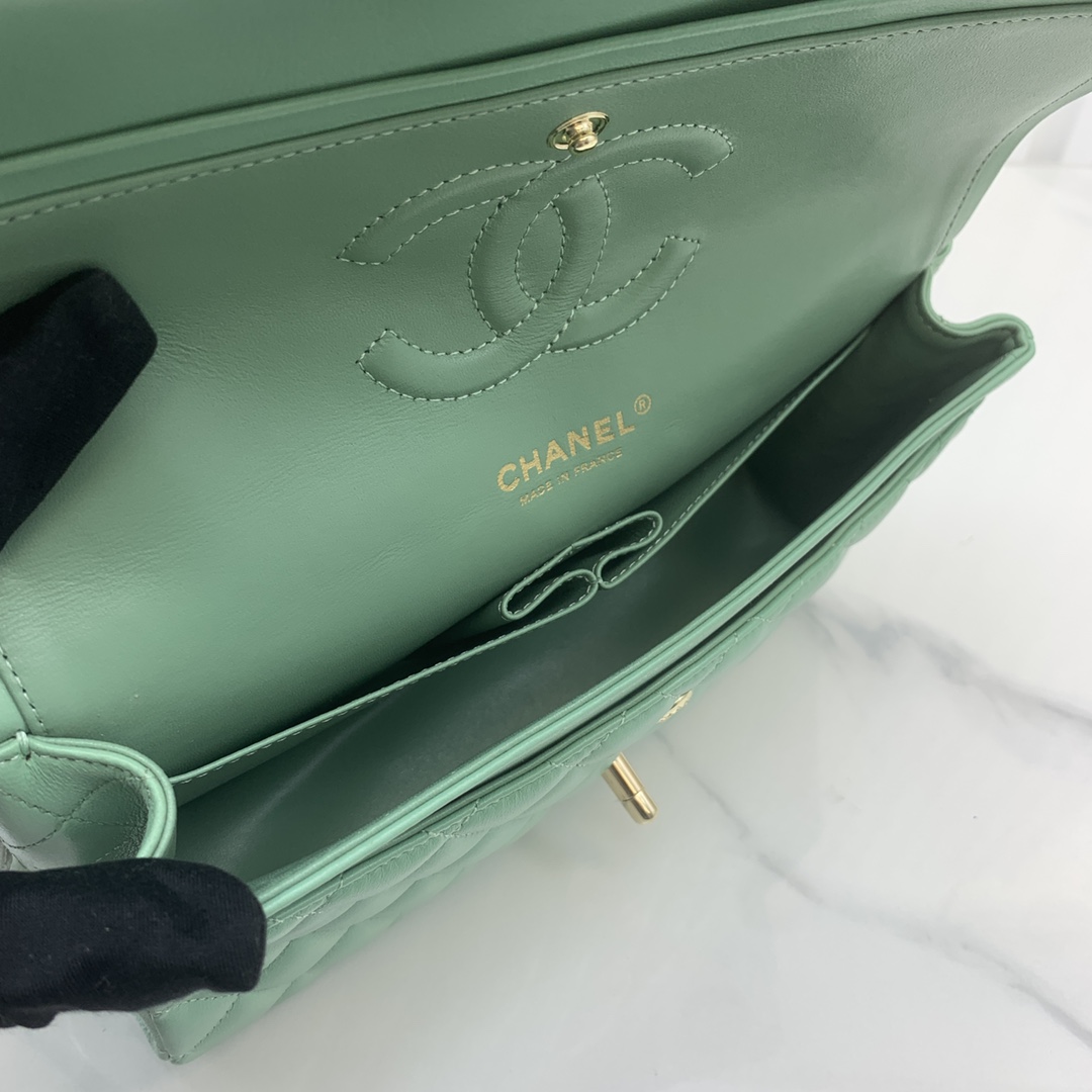 Bagsaaa Ch**el Flap Bag Light Green Lambskin - 25cm