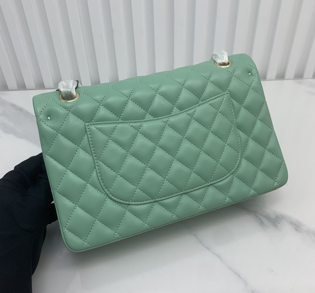 Bagsaaa Ch**el Flap Bag Light Green Lambskin - 25cm