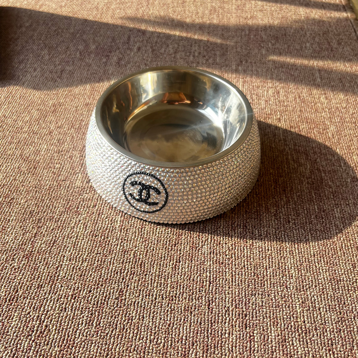Bagsaaa Ch**el Bling Pet Bowl