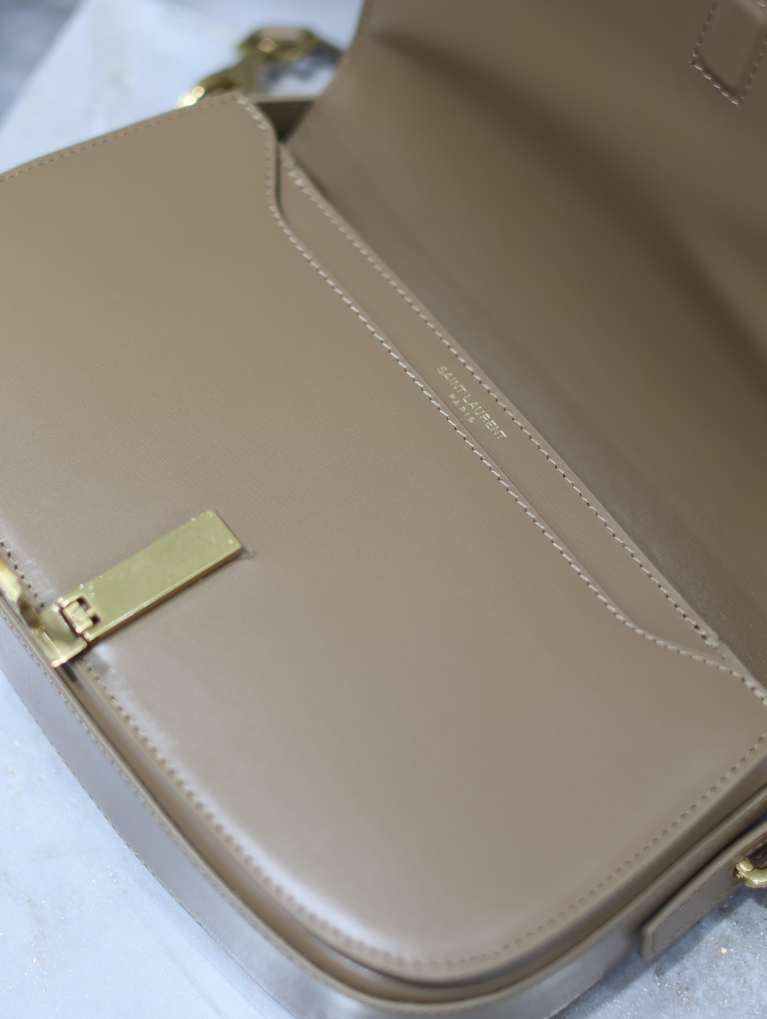 Bagsaaa Y51 Voltaire In Box Sa1nt Lau*nt 787671 Beige - 24 X 15 X 5 CM