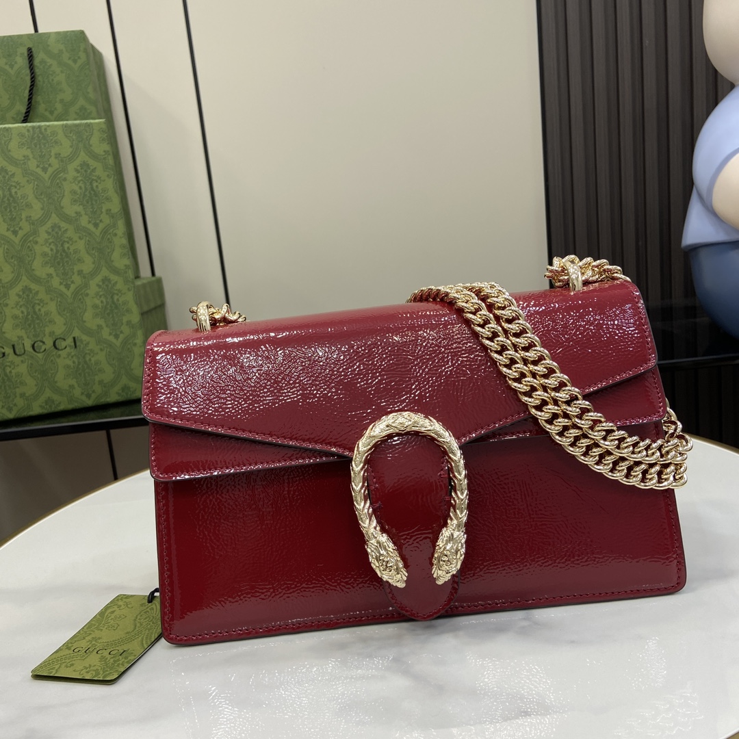 Bagsaaa Gvc*1 Dionysus Small Shoulder Bag Red Patent 795005 - 28 x 16 x 10.5cm