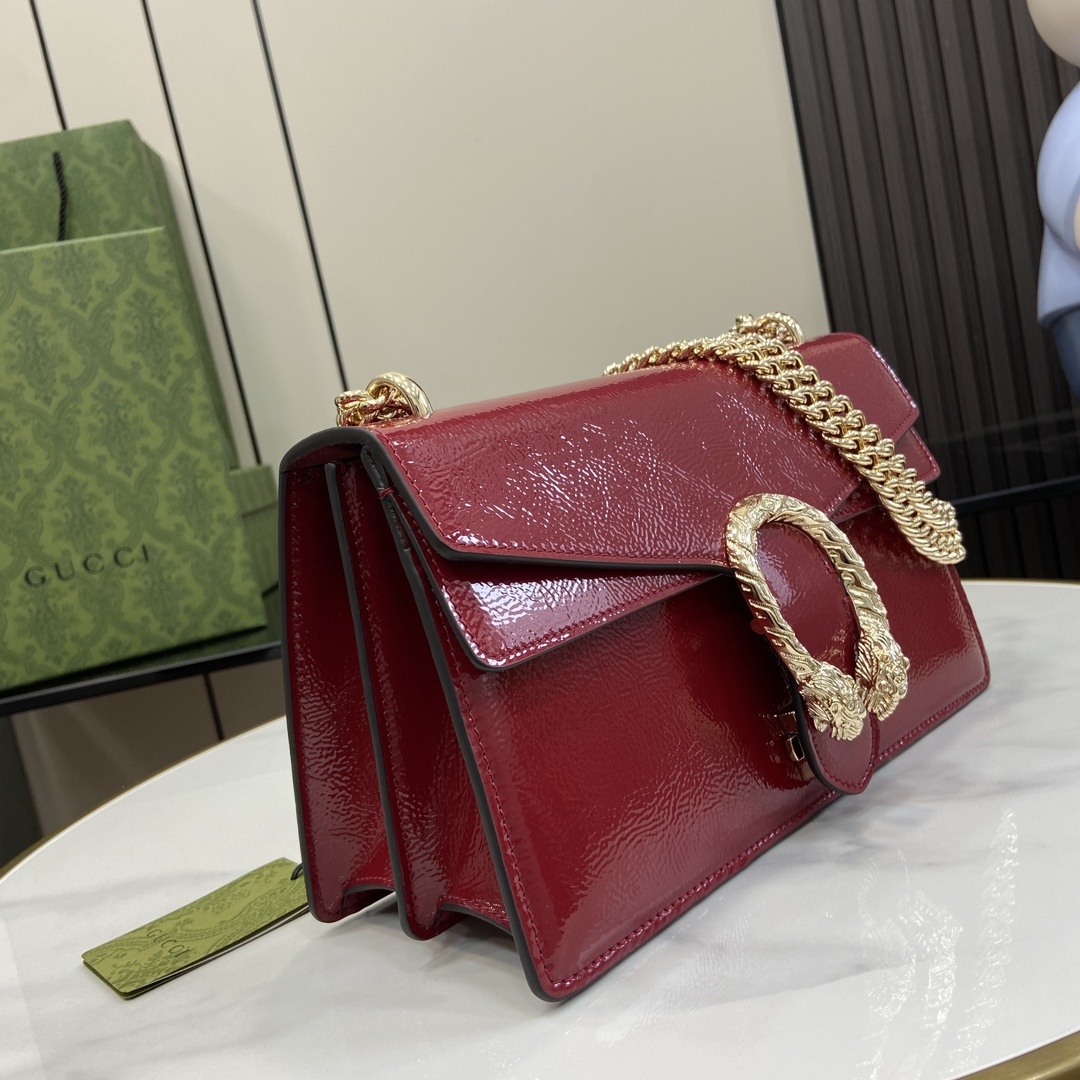 Bagsaaa Gvc*1 Dionysus Small Shoulder Bag Red Patent 795005 - 28 x 16 x 10.5cm