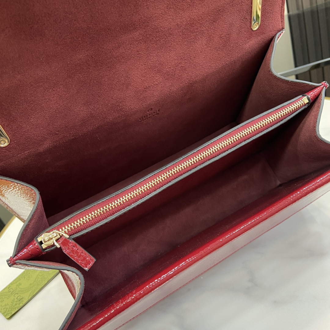Bagsaaa Gvc*1 Dionysus Small Shoulder Bag Red Patent 795005 - 28 x 16 x 10.5cm