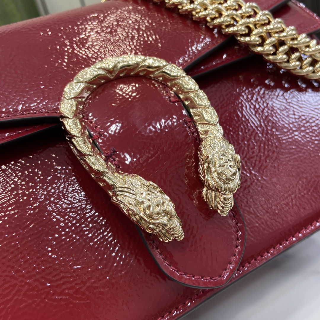 Bagsaaa Gvc*1 Dionysus Small Shoulder Bag Red Patent 795005 - 28 x 16 x 10.5cm