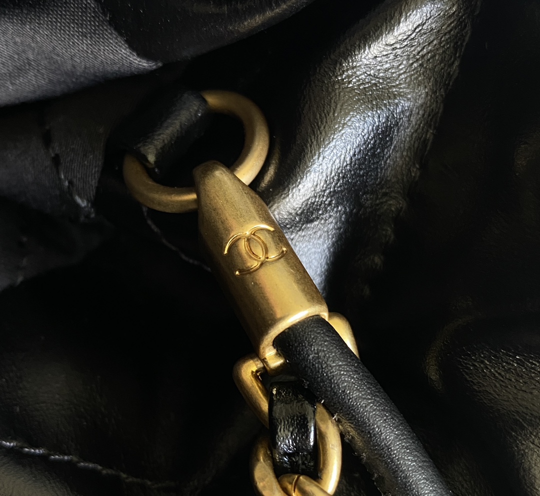Bagsaaa Ch**el 22 Mini Handbag Shiny Black AS3980 - 20×19×6 Cm