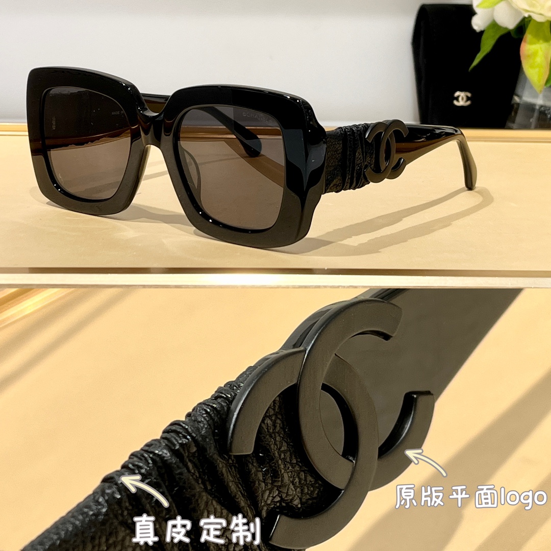 Bagsaaa Ch**el Square Sunglasses Calfskin A71481