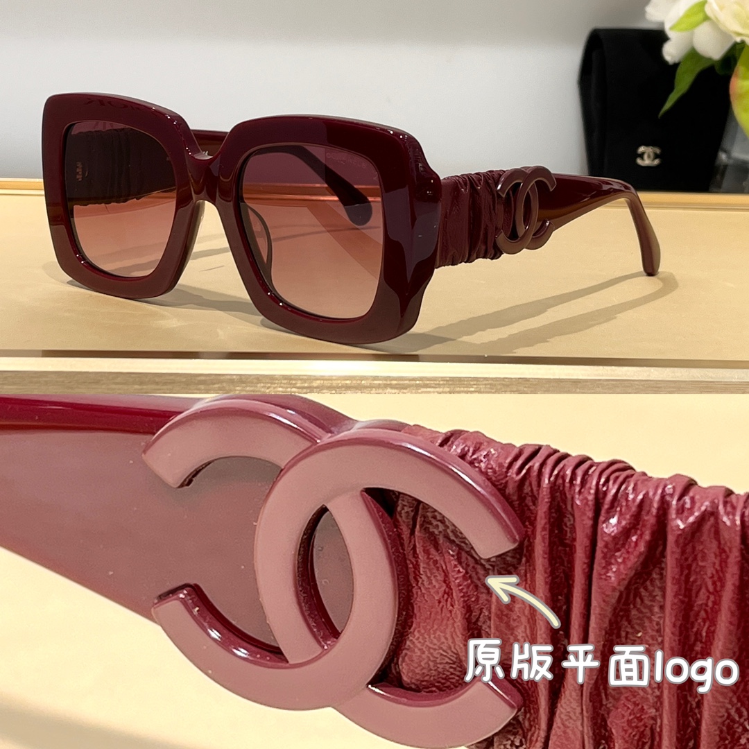 Bagsaaa Ch**el Square Sunglasses Calfskin A71481