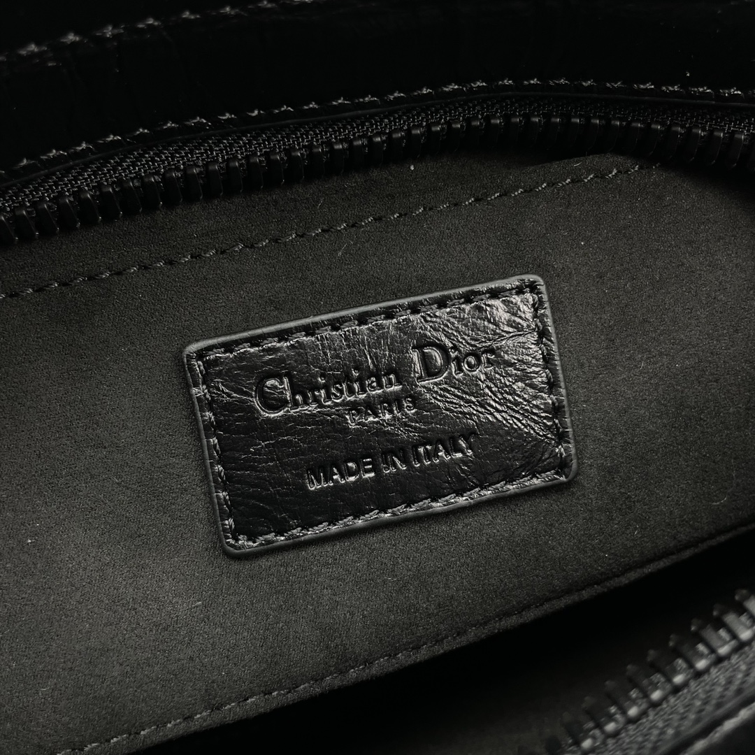 Bagsaaa D10r Small Lady D-Sire My ABCD10r Bag Black Macrocannage Crinkled Calfskin - 26 x 15 x 8 cm