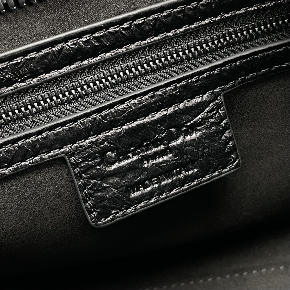 Bagsaaa D10r Medium Lady D-Sire My ABCD10r Bag Black Macrocannage Crinkled Calfskin - 30 x 20 x 13 cm