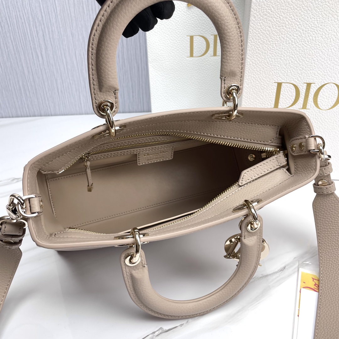Bagsaaa D10r Medium Lady D-Sire My ABCD10r Bag Beige Bull Leather - 30 x 20 x 13 cm