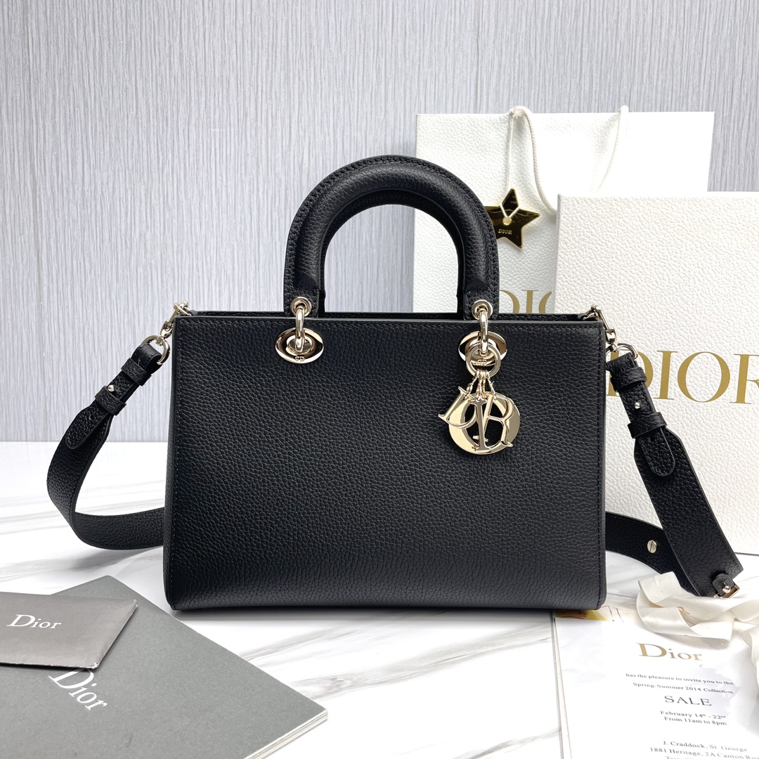 Bagsaaa D10r Medium Lady D-Sire My ABCD10r Bag Black Bull Leather - 30 x 20 x 13 cm