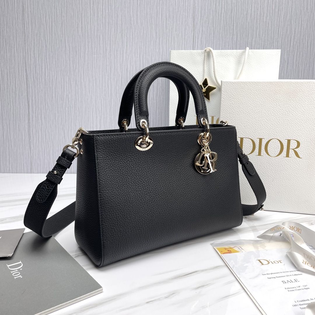 Bagsaaa D10r Medium Lady D-Sire My ABCD10r Bag Black Bull Leather - 30 x 20 x 13 cm