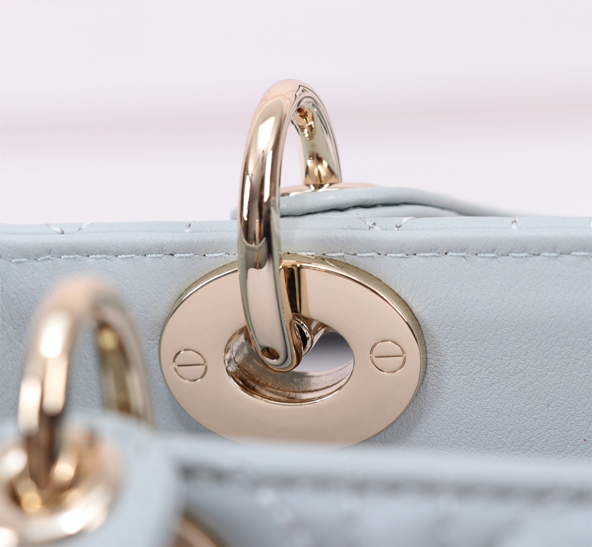 Bagsaaa Small Lady D10r My ABCD10r Bag Placid Blue Cannage Lambskin - 20 x 17 x 8 cm